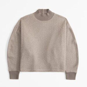 Abercrombie & Fitch Light Brown Boucle Mockneck Pullover Sweatshirt size XS